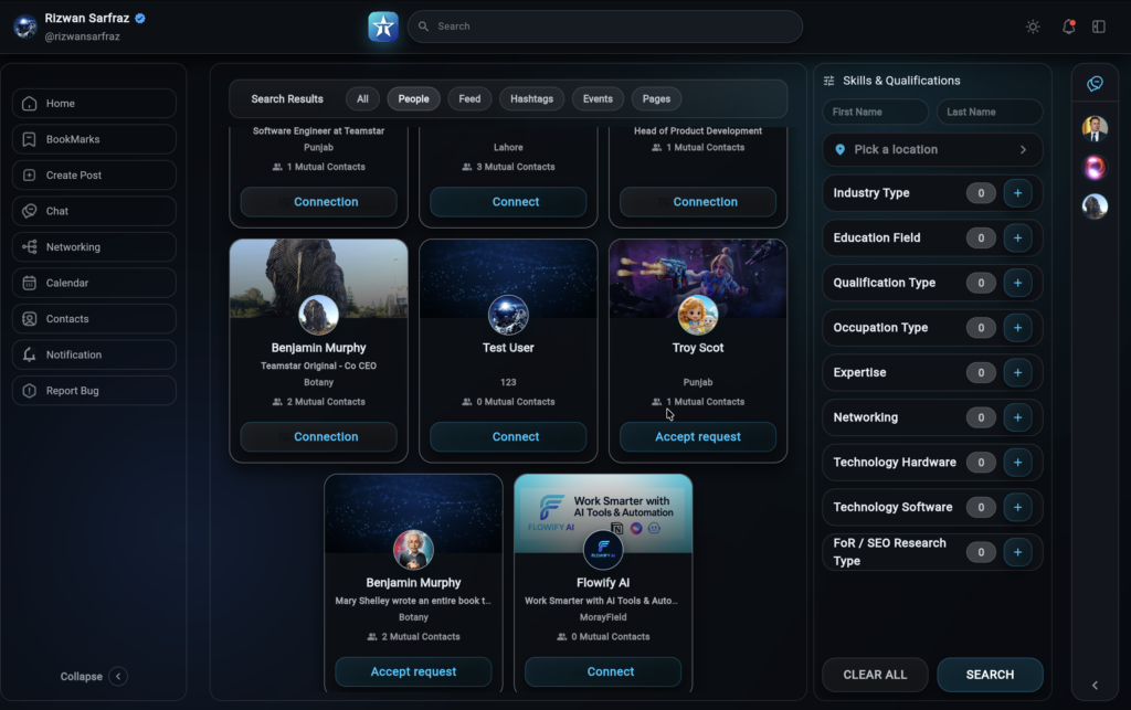 Teamstar – Professional Networking Platform screenshot